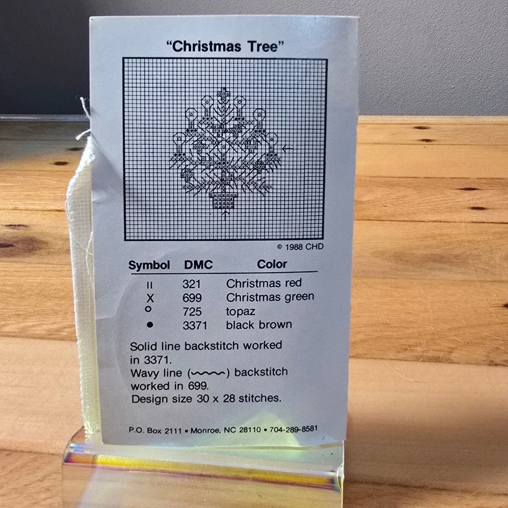 Vintage 1988 Raymar Kingsmill Christmas Tree Cross Stitch Ornament Kit 4172001